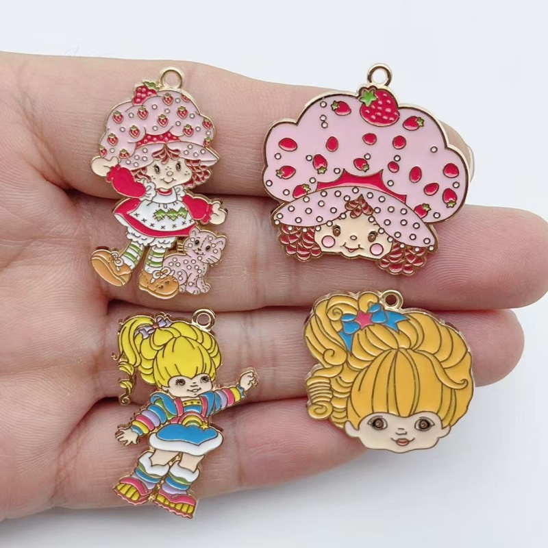 10pcs Cute Little Girl Enamel  - Jewelry Making Brass ulasan dan harga