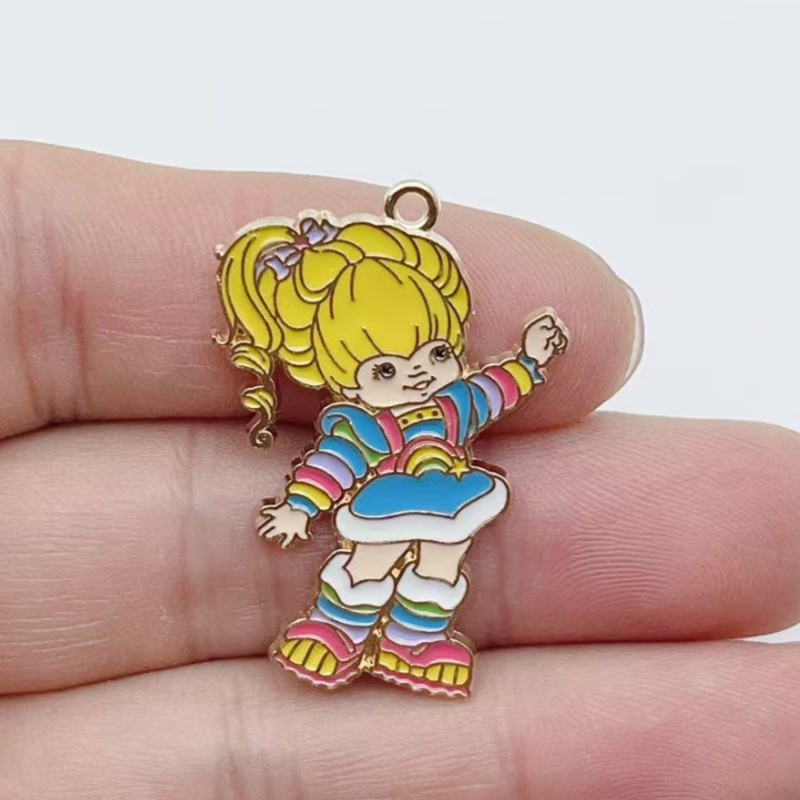10pcs Cute Little Girl Enamel  - Jewelry Making Brass ulasan dan harga